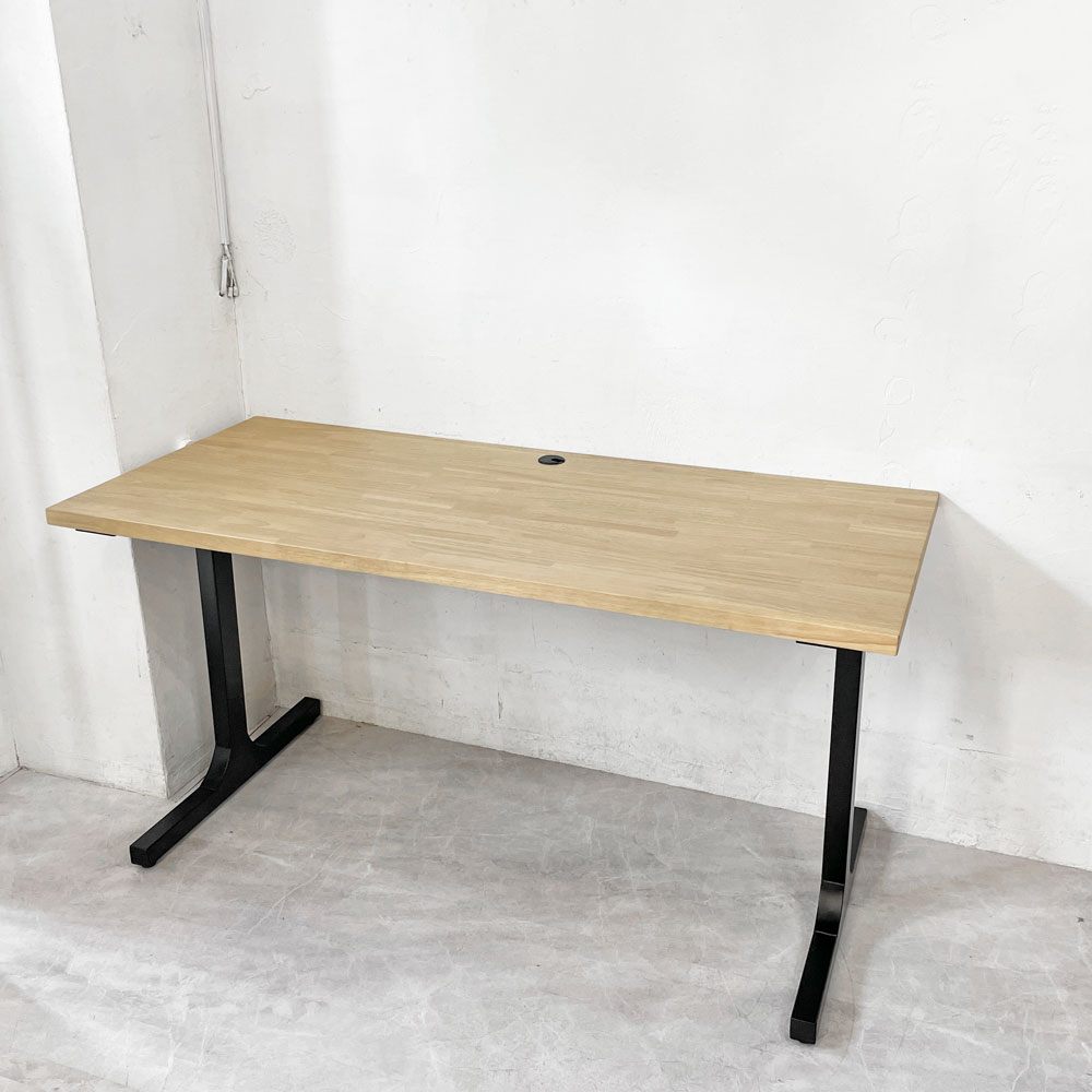 かなでもの KANADEMONO ザ・テーブル THE TABLE デスク ダイニングテーブル ラバーウッドA Iライン脚 モダン 美品 ★