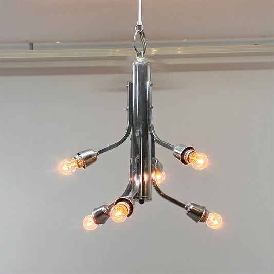 UKビンテージ UK Vintage ペンダントライト 6灯 アンティーク インダストリアル スペースエイジ 直付け 要電気工事 ●