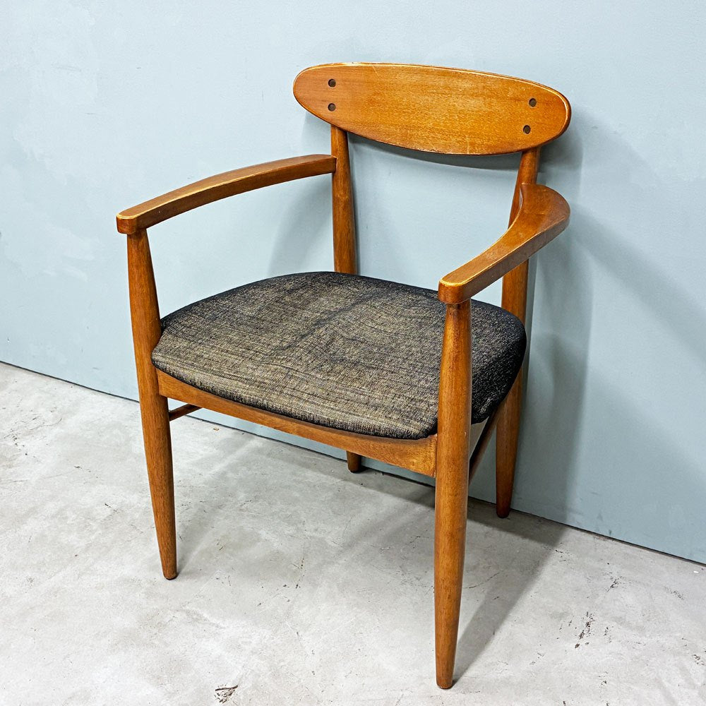 アクメファニチャー ACME Furniture トラッセル アームチェア TRESTLES ARM CHAIR ダイニングチェア ウォールナット ファブリックシート USビンテージスタイル 現状品 B ◎