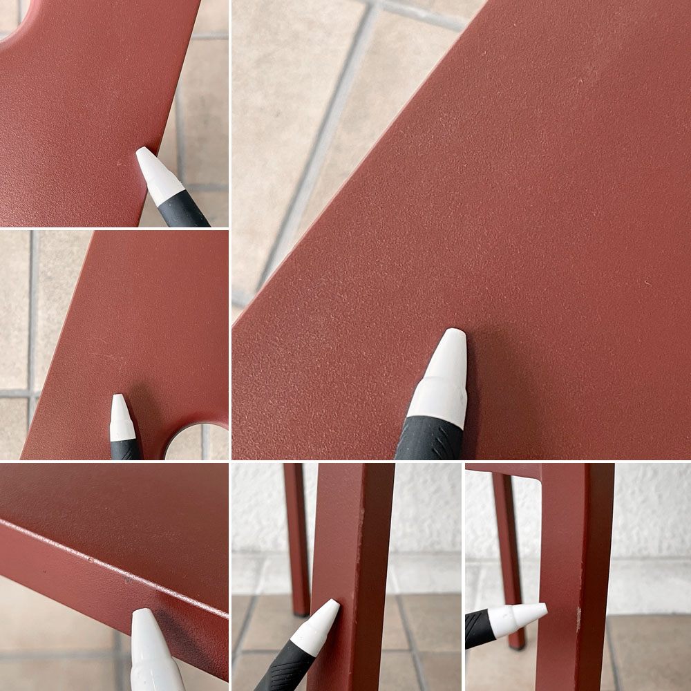ヘイ HAY バルコニーチェア BALCONY CHAIR 屋外用 ダイニングチェア アームレス スタッキング スチール アイアンレッド 北欧 デンマーク 定価44,000円 D ◇