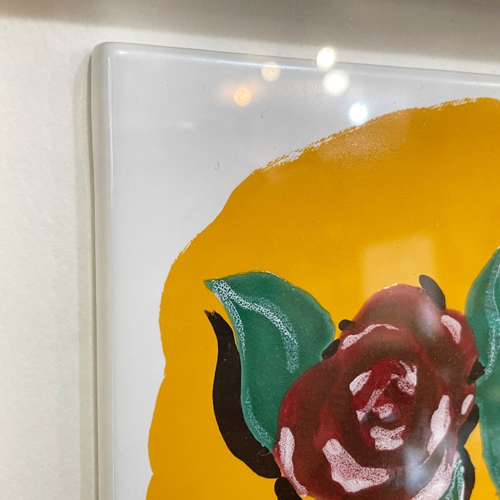 TMHM × リー・イズミダ Lee Izumida 九谷焼アートプレート ART PLATE "ROSE" + ORDER WOOD FRAME 陶板 オーダーメイド額装品 ◎