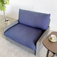 カッシーナイクスシー Cassina ixc. カレス CARESS 1シーターソファ 1人掛け ファブリック グレー×ネイビー モールドウレタン キャスター付 参考価格28万円 廃番 A 〓
