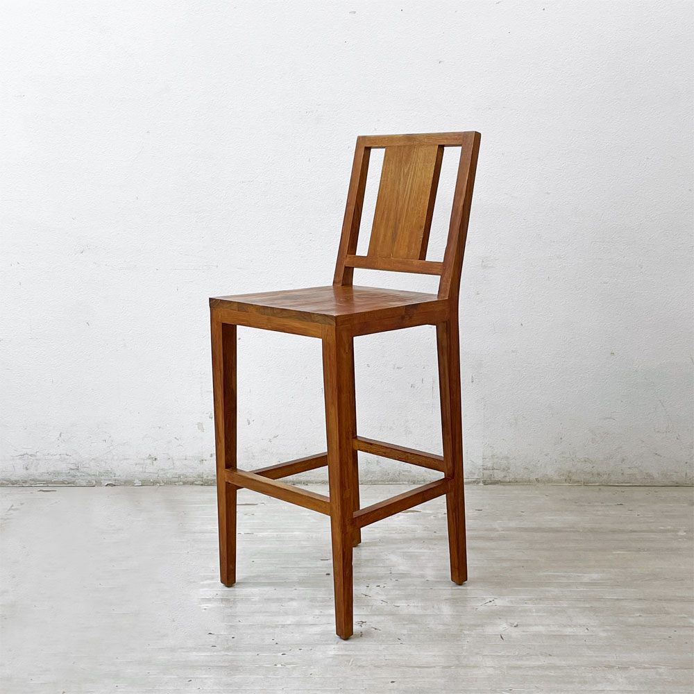 チーク 無垢材 teak wood ハイチェア カウンターチェア OLD JAVA アジアン スタイル A ●