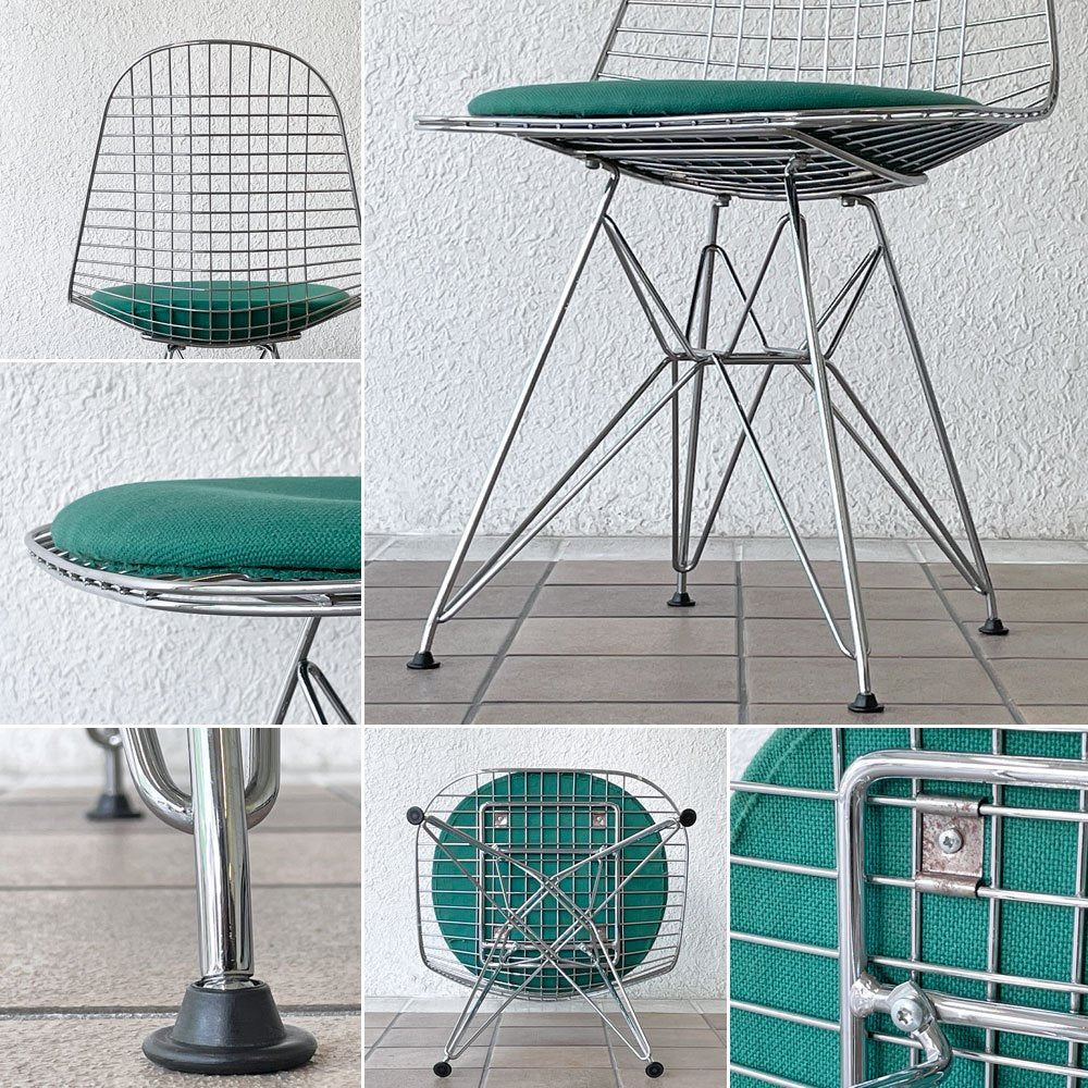 ヴィトラ vitra ワイヤーチェア Eames Wire Chair DKR5 エッフェルベース シートパッド付 C&R イームズ ミッドセンチュリー ◇
