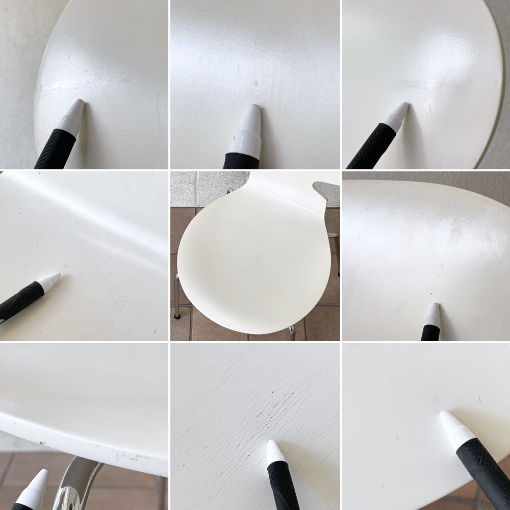 フリッツハンセン Fritz Hansen アントチェア アリンコチェア 4本脚 3101 ホワイト アルネ・ヤコブセン 北欧家具 ◇