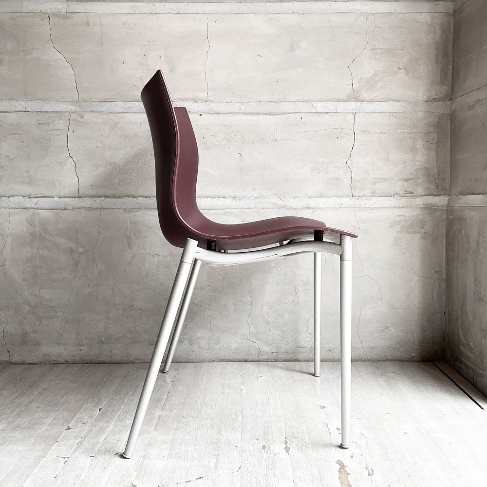 ドリアデ driade アレフ ALEPH カメレオン CAMELEON ダイニングチェア ワインレッド 2脚セット スタッキング フィリップ・スタルク Philippe Starck イタリア モダンデザイン ♪