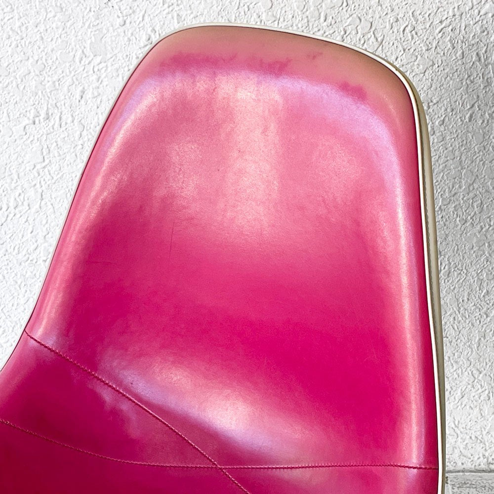 ハーマンミラー Herman Miller サイドシェルチェア サード 3rd ビンテージ PVCレザー FRP製 スタッキングベース イームズ A ◇