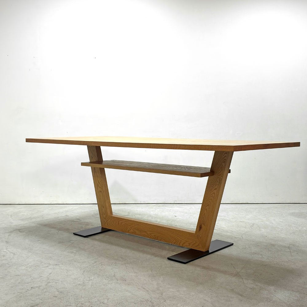 ヒラシマ HIRASHIMA リベリア プラス LIBERIA PLUS ダイニングテーブル 天板下ラック付き オーク無垢材 W182cm ナチュラルモダン ●