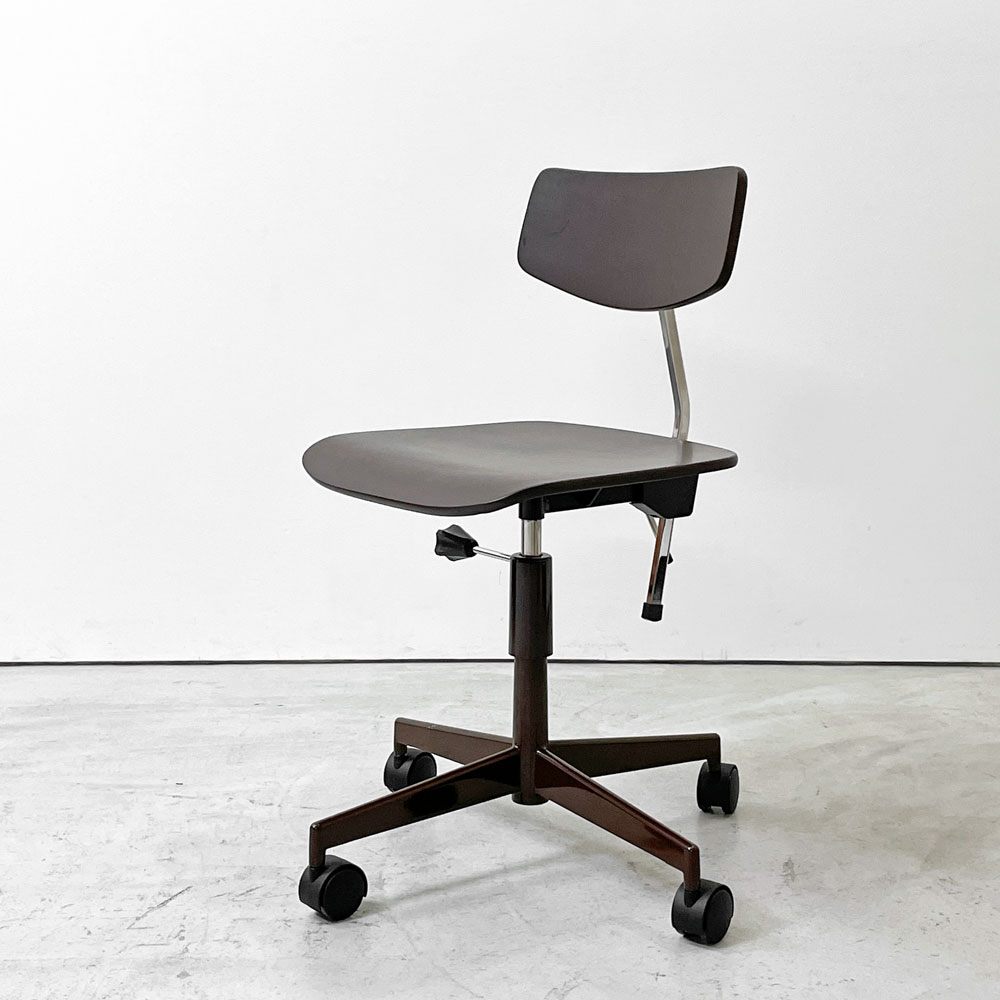 ラボファ Labofa デスクチェア オフィスチェア プライウッド ブラウン ダブルホイール 高さ調整可 デンマーク製 北欧家具 ●