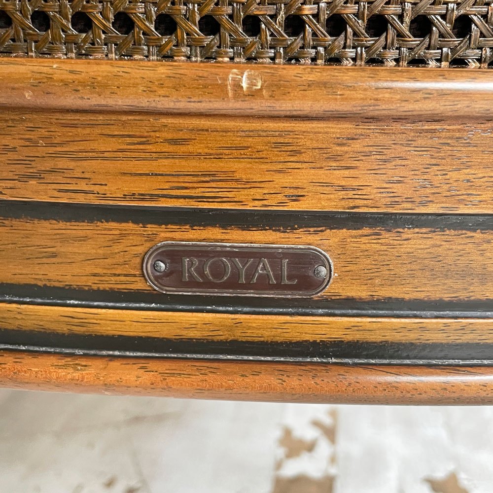 マルニ木工 maruni 地中海ロイヤル ROYAL シャルル パーティチェア ラタンバック キャスターベース 籐×レザ ビーチ材 ヨーロピアンクラシカル B♪