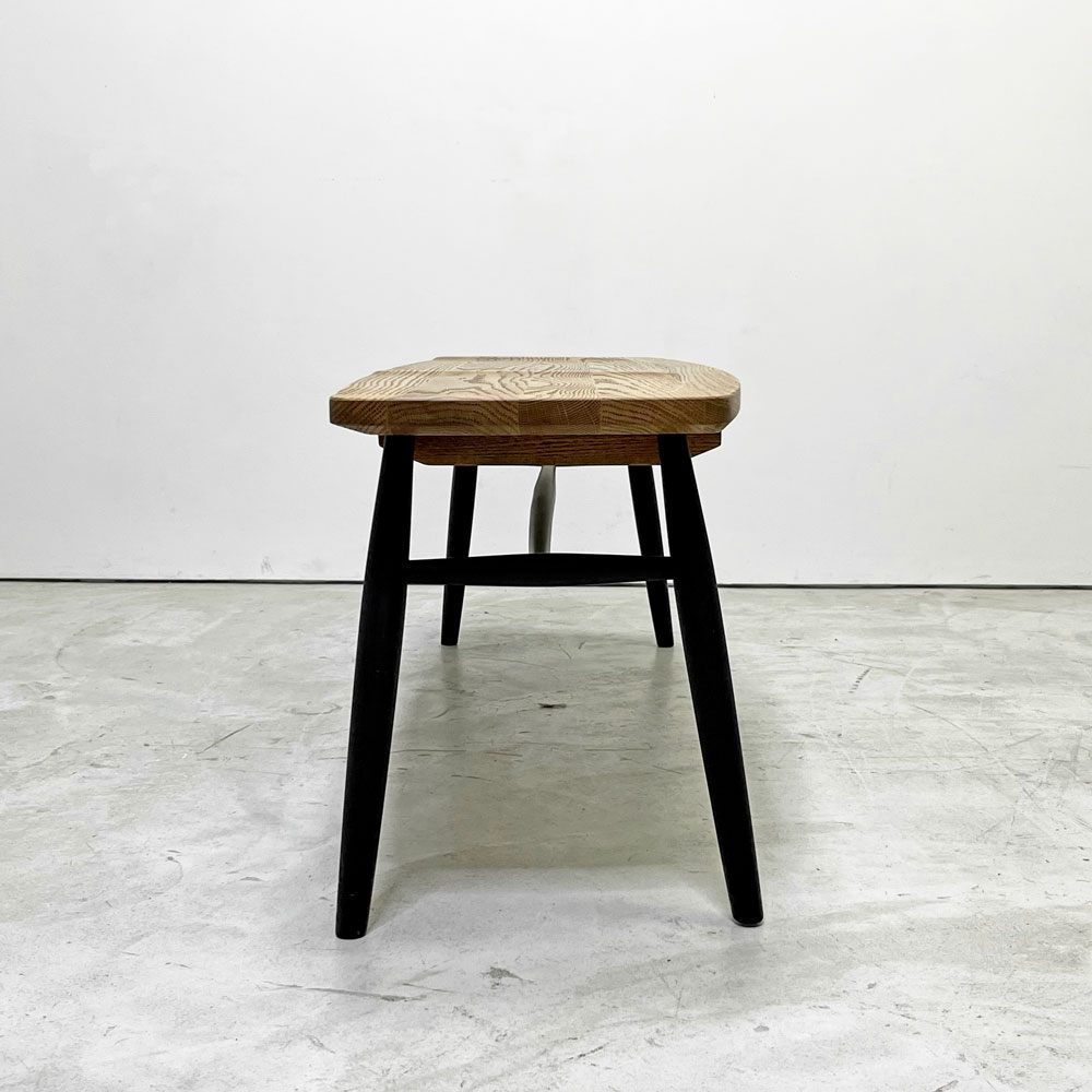 モモナチュラル MOMO Natural ベンチ SB BENCH オーク無垢材 ミディアムオイル塗装 2人掛け W110cm 板座 座繰り ●