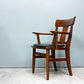 柏木工 KASHIWA OCA26 ナラ無垢材 アームチェア ダイニングチェア ブラウン PVCレザークッション付き 飛騨家具 A ◎