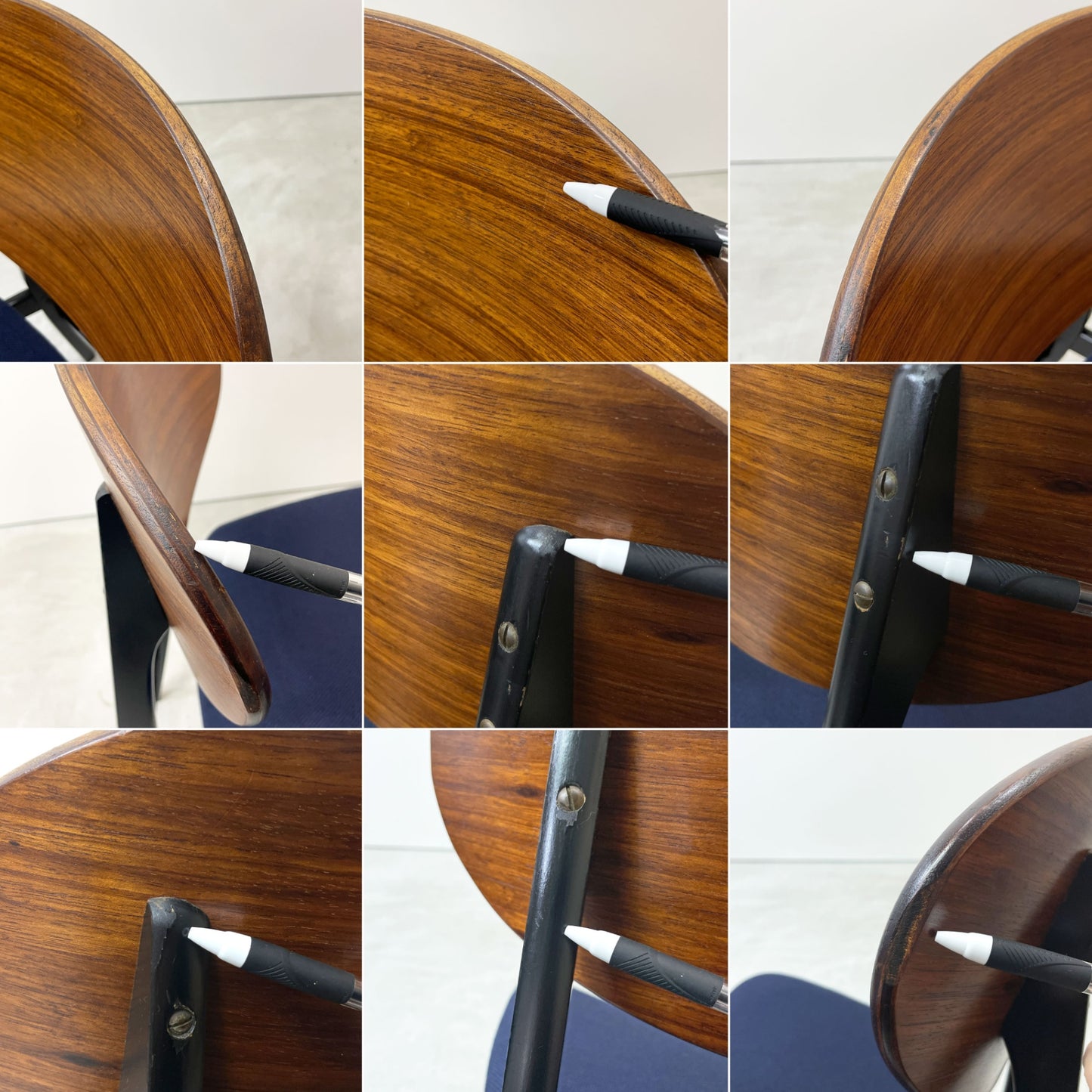 ビューティリティ Beautility チークプライウッドｘブラックフレーム ダイニングチェア UKビンテージ Vintage 北欧スタイル 座面張替え済み 英国家具 A ●