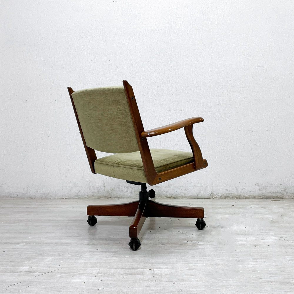 カリモク karimoku コロニアル デスクチェア 木製書斎椅子 リクライニング キャスター付き  ●