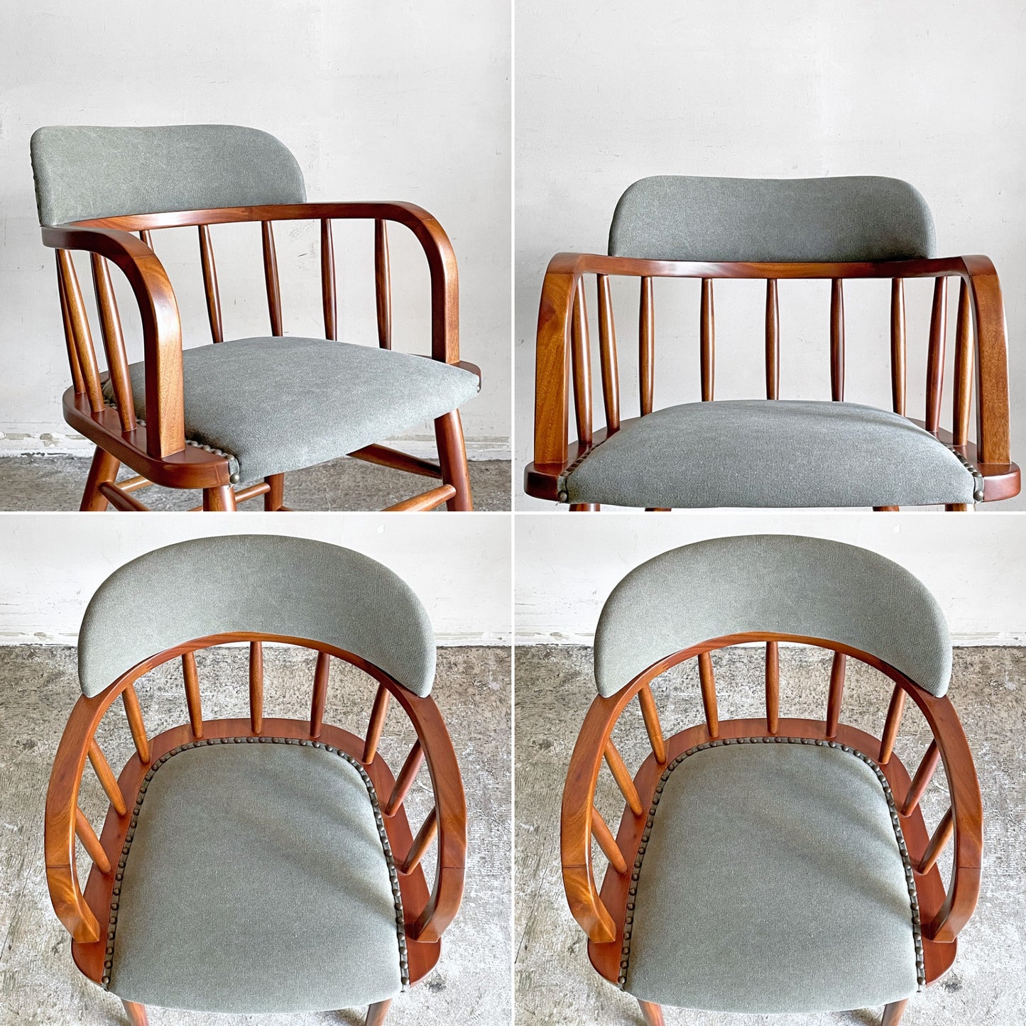 アクメファニチャー ACME Furniture オークス アーム チェア OAKS ARM CHAIR カーキ ファブリック 鋲打ち USビンテージスタイル ■