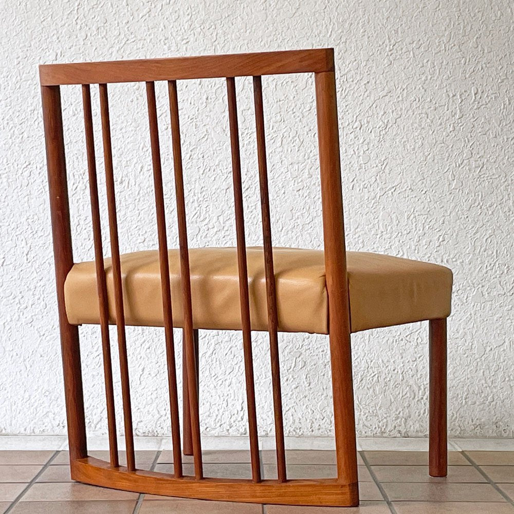 BC工房 チーク無垢材 ダイニングチェア 本革 ローチェア ラウンジチェア 幅58cm 国産クラフト家具 ナチュラルモダン ◇