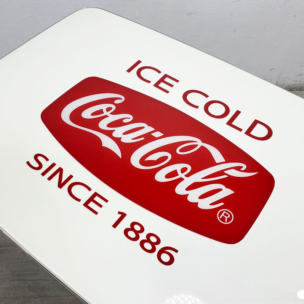 コカ・コーラ Coca Cola ダイナーテーブル Uシリーズ Coke Diner Table U Series PJ-1150D W115cm ガラストップ 50sビンテージスタイル 店舗什器 US ●