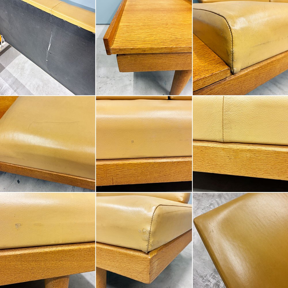 エコーネス EKORNES Svane デイベッド Ingmar Relling ノルウェー ビンテージ オーク材 本革 キャメル 北欧家具 ソファベッド ◎
