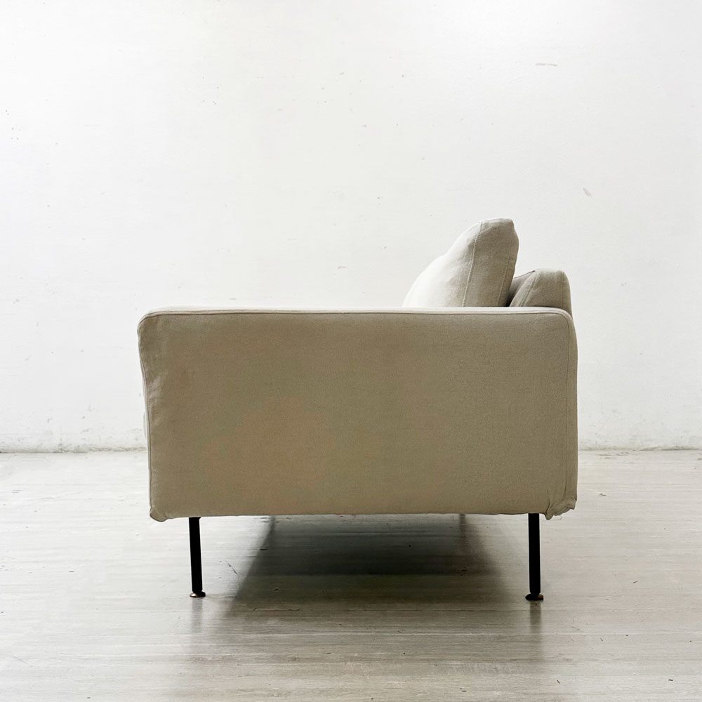 モモナチュラル Momo natural カレビ ソファ KALEVI SOFA 3P 3人掛け W175cm ホワイト系ファブリック シンプルモダンデザイン ●