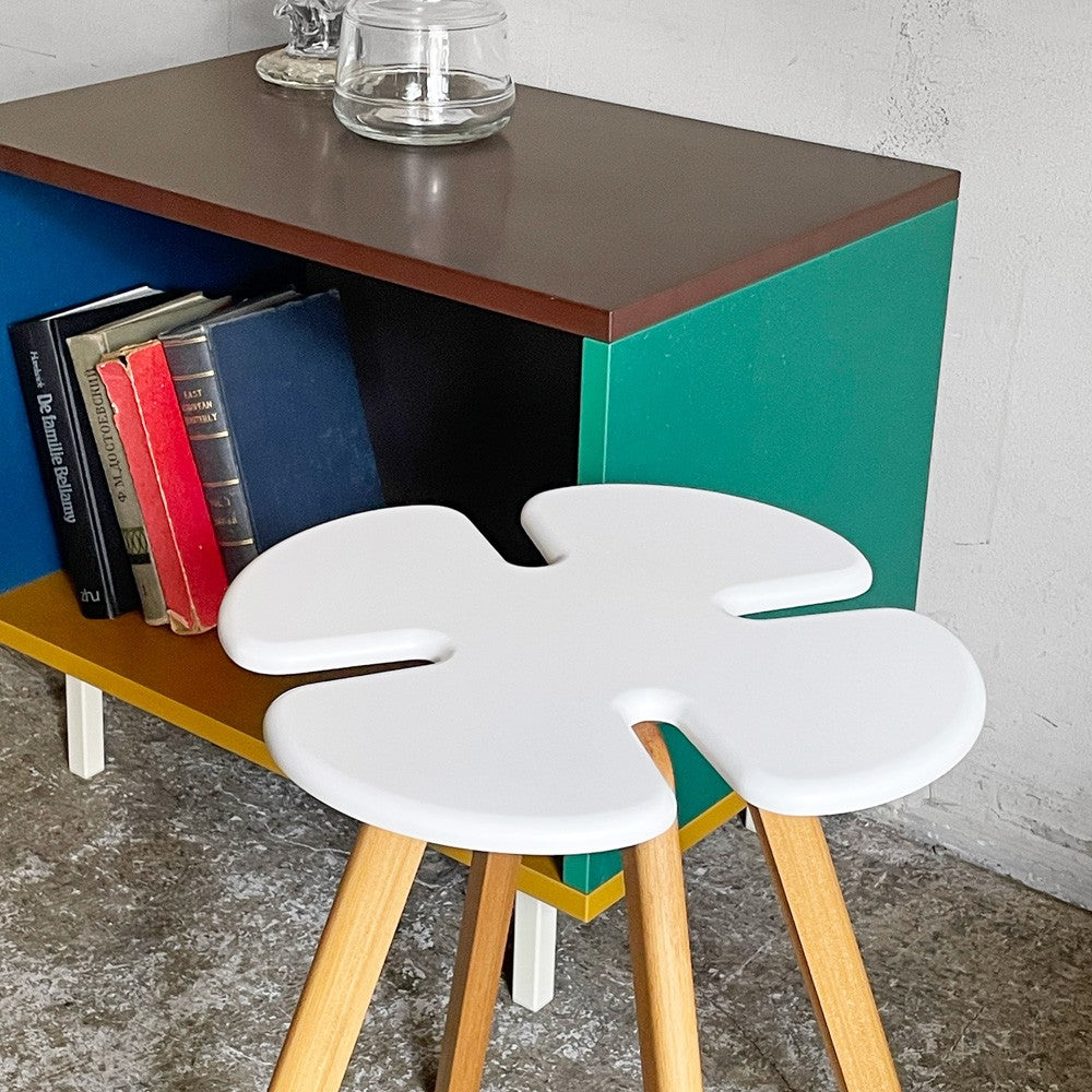 天童木工 Tendo クローバー Clover スツール ハイ ホワイトカラー T-3140MD-WA ビーチ材 MDF スタッキング H44cm 小池智子 国産家具 ■