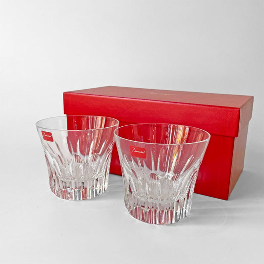 バカラ Baccarat ティアラ TIARA ロックグラス ペア 2脚セット クリスタル 箱付き 未使用品 ★