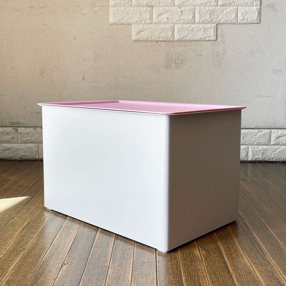 タッパーウェア Tupperware マルチオーガナイザー ワイド ドロップダウンドア ピンク×ホワイト ◎