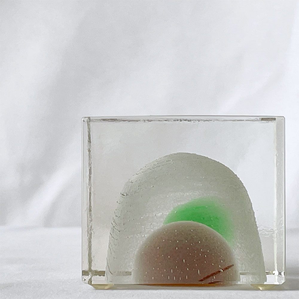 イッタラ iittala ミニキューブ Cube WHITE & GREEN オイバ・トイッカ ビンテージ 希少 ◇