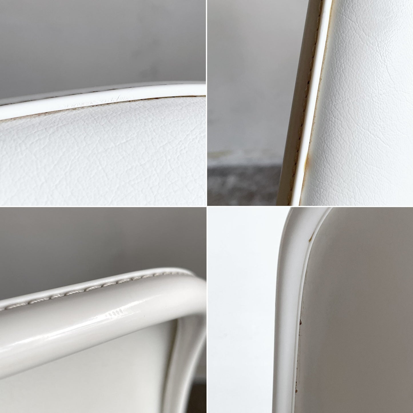 ハーマンミラー Herman Miller サイドシェルチェア サード 3rd ビンテージ FRP PVCレザー パーチメントカラー ロータイプ エッフェルベース イームズ ■