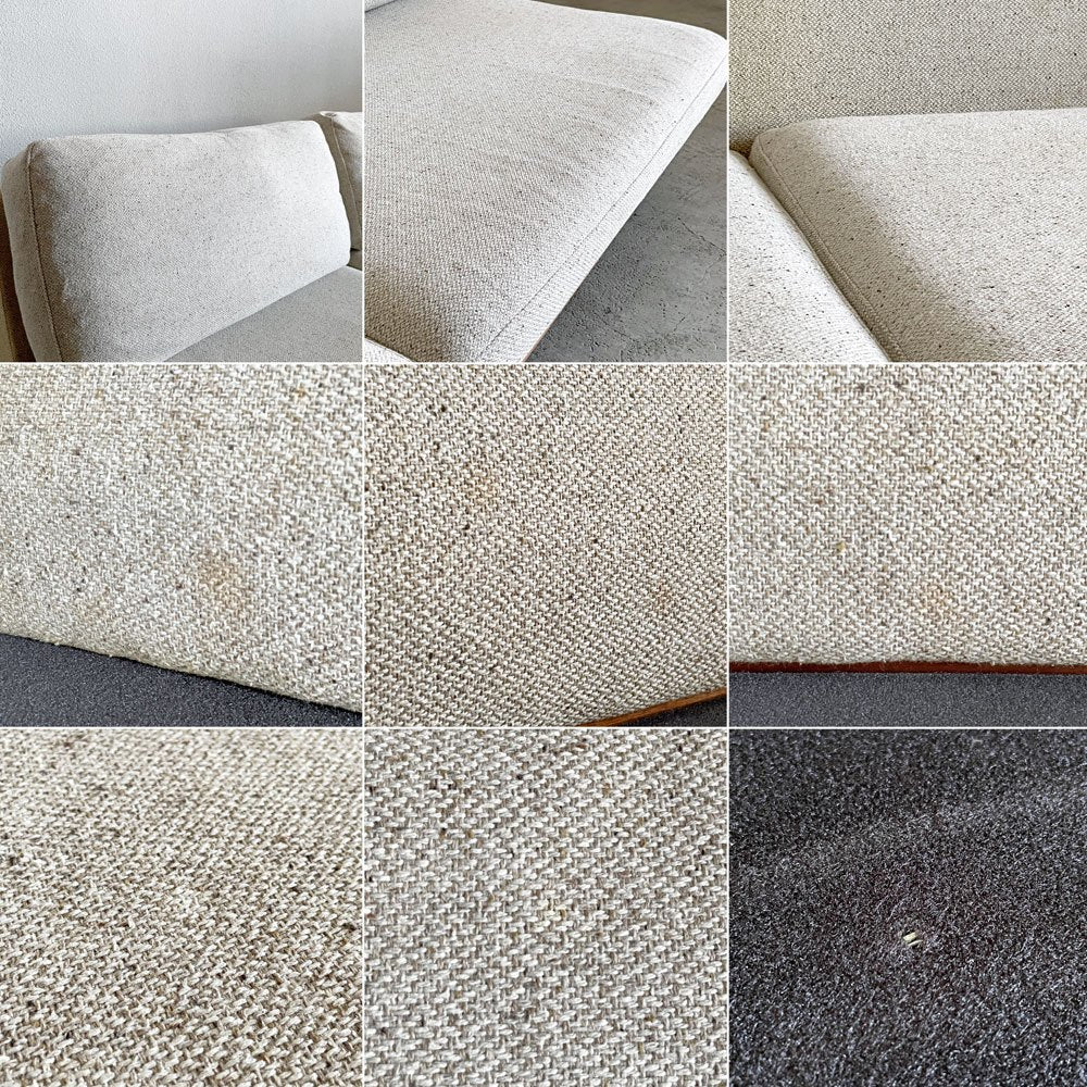マスターウォール MASTERWAL デニッシュソファ DANISH SOFA 3シーター W180cm ミックスファブリック アイボリー系 ウォールナット無垢材 〓