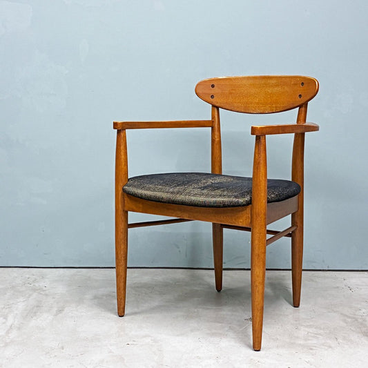 アクメファニチャー ACME Furniture トラッセル アームチェア TRESTLES ARM CHAIR ダイニングチェア ウォールナット ファブリックシート USビンテージスタイル 現状品 B ◎