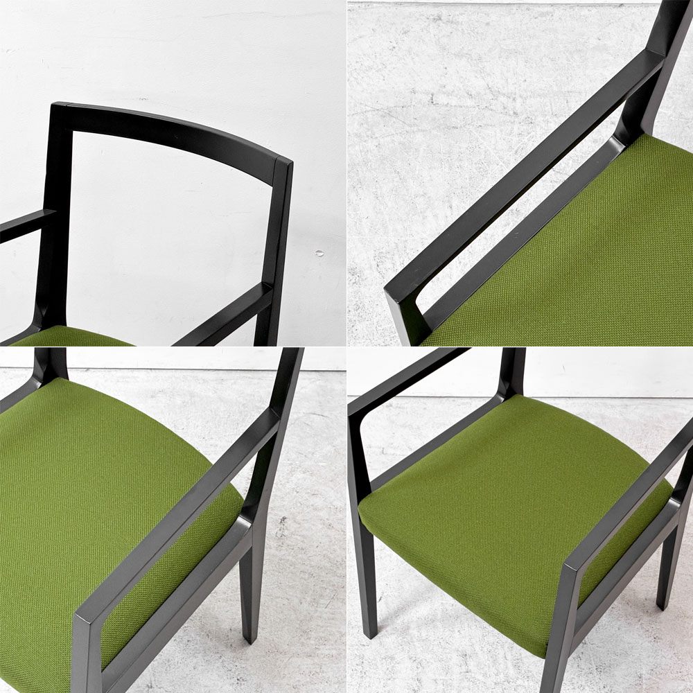 カッシーナイクスシー Cassina ixc. イーストバイイーストウエスト East by Eastwest ジャスミン JASMIN アームチェア ダイニングチェア ブラック グリーン ファブリック 座面張替 A ●