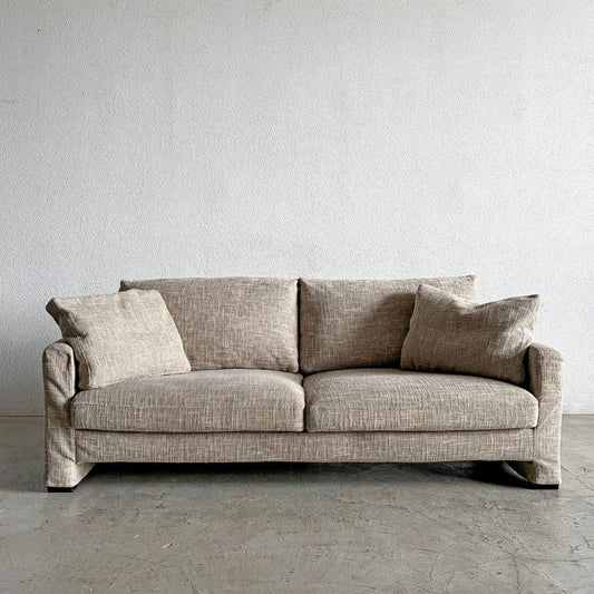 テラソー TERASOH クエント CUENTO 3シーターソファ カバーリング ファブリック ベージュ系 フェザー IDC大塚家具取り扱い 〓