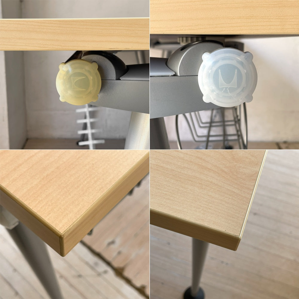 ハーマンミラー Herman Miller アバックエンバイロメンツ ABAK ミーティングテーブル デスク W140cm ナチュラルカラー ケーブルスパイン付 ティム・ウォレス ★