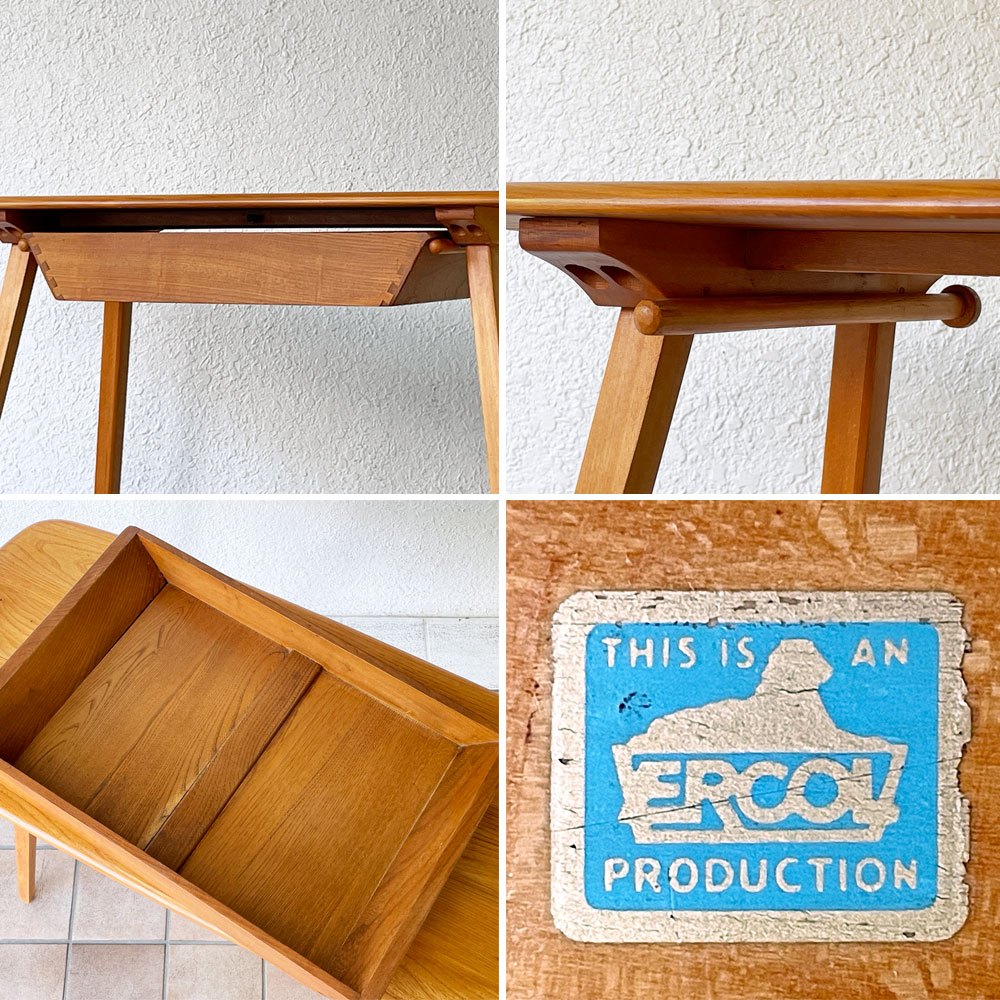 アーコール Ercol スモールデスク Small Desk 1ドロワー エルム材×ビーチ材 英国 ビンテージ Vintage 希少 ◇