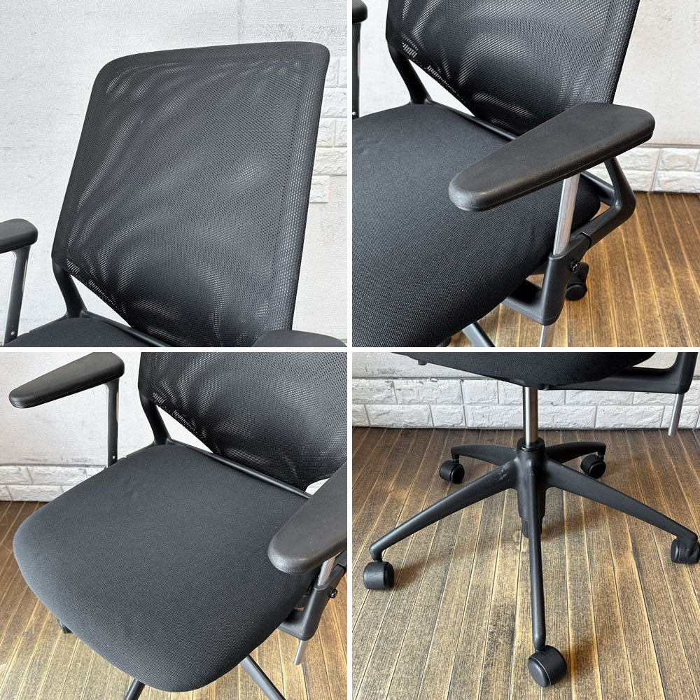 ヴィトラ vitra メダ2チェア MEDAⅡ オフィスチェア デスクチェア 昇降機能 リクライニングロック ブラック アルベルト・メダ 現状品 ◎