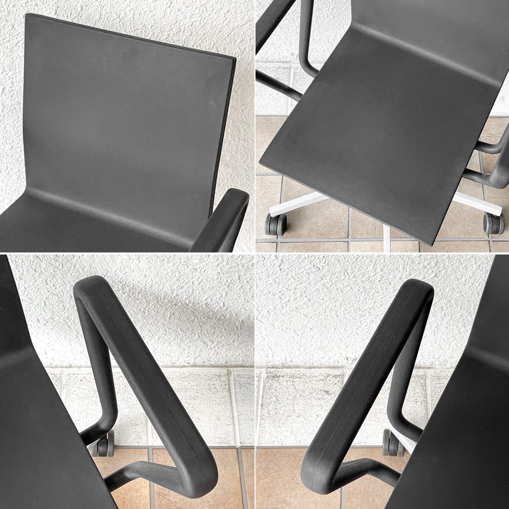 ヴィトラ vitra ゼロフォー 04. スタジオチェア デスクチェア アームレスト付 ブラック マールテン・ヴァン・セーヴェレン 昇降機能 定価202,400円 ◇