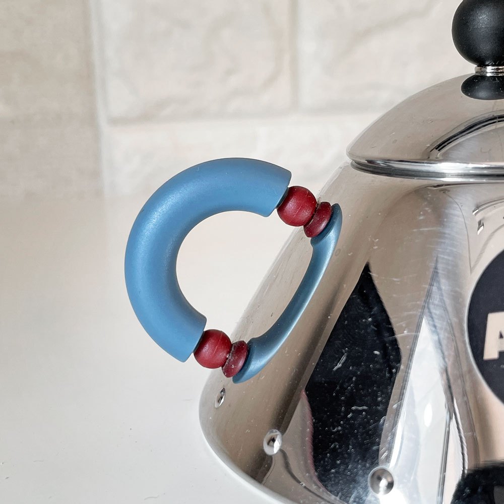 アレッシィ ALESSI 9097 シュガーボウル＆スプーン マイケル・グレイブス Michael Graves ステンレススチール プラスチック W13cm イタリア ◎