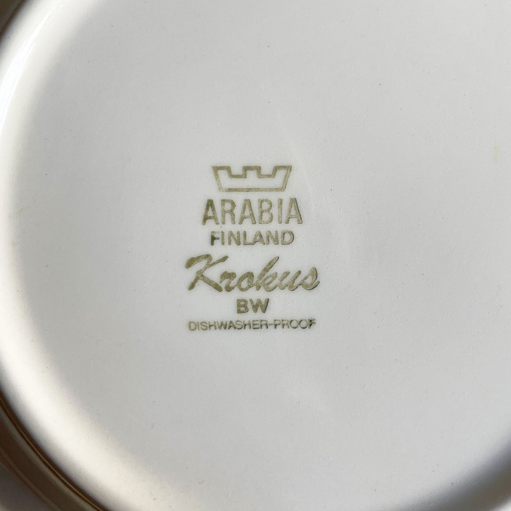 アラビア ARABIA クロッカス Krokus ディーププレート スープボウル 20cm ブラック エステリ・トムラ ビンテージ 北欧食器 B ♪