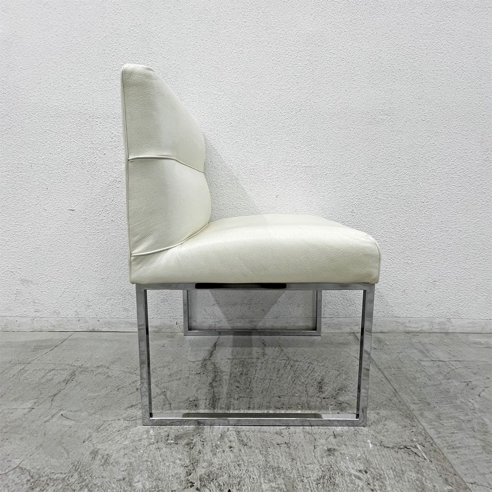 フェンディ・カーサ FENDI CASA エー・ビー・デュアメル AB Duhamel ダイニングチェア 本牛革 オフホワイト 参考価格 約45万～65万の品 D 〓