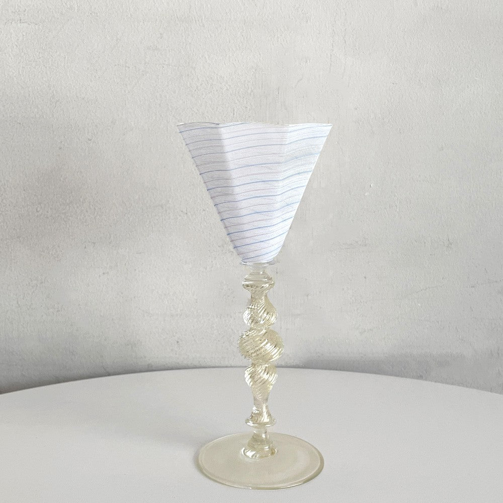 ベネチアンガラス Venetian glass ゴブレット ワイングラス 金彩 ムラーノ イタリア ■