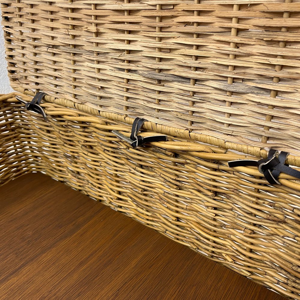 トラックファニチャー TRUCK FURNITURE RT バスケット RT BASKET RTB-4 フタ付き ラタン 布持ち手 底板 定価26,400円 ●
