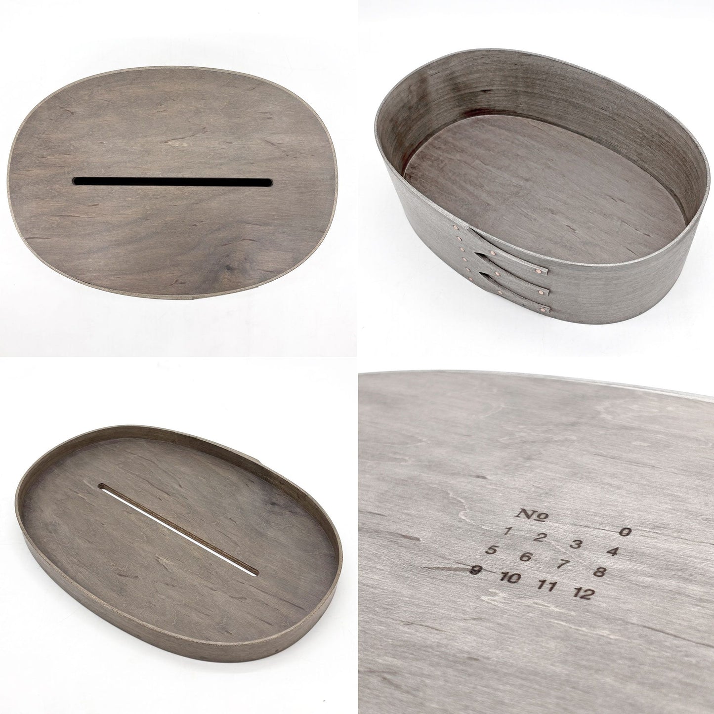 井藤昌志 IFUJI シェーカー オーバル ティッシュボックス Oval TISSUE BOX gray 草木染め イタヤカエデ L25×W17.7×H8.5cm 木工作家 ●