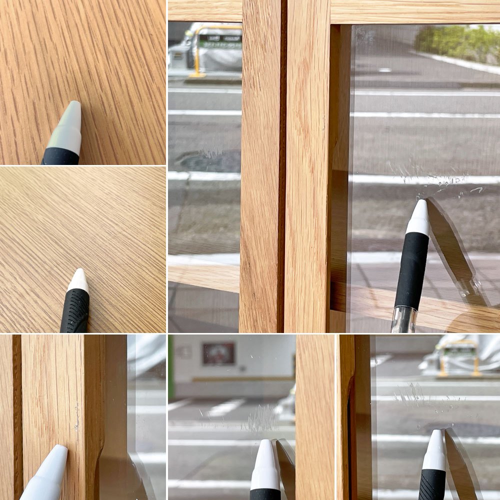 無印良品 MUJI オーク材 キャビネット ガラス扉 カップボード 食器棚 W80 ◇