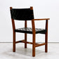 北の住まい設計社 KITANOSUMAISEKKEISHA ラスティック チェア RUSTIC CHAIR アームチェア レザー 本革  ブラック カエデ x ナラ材 廃番 A ●