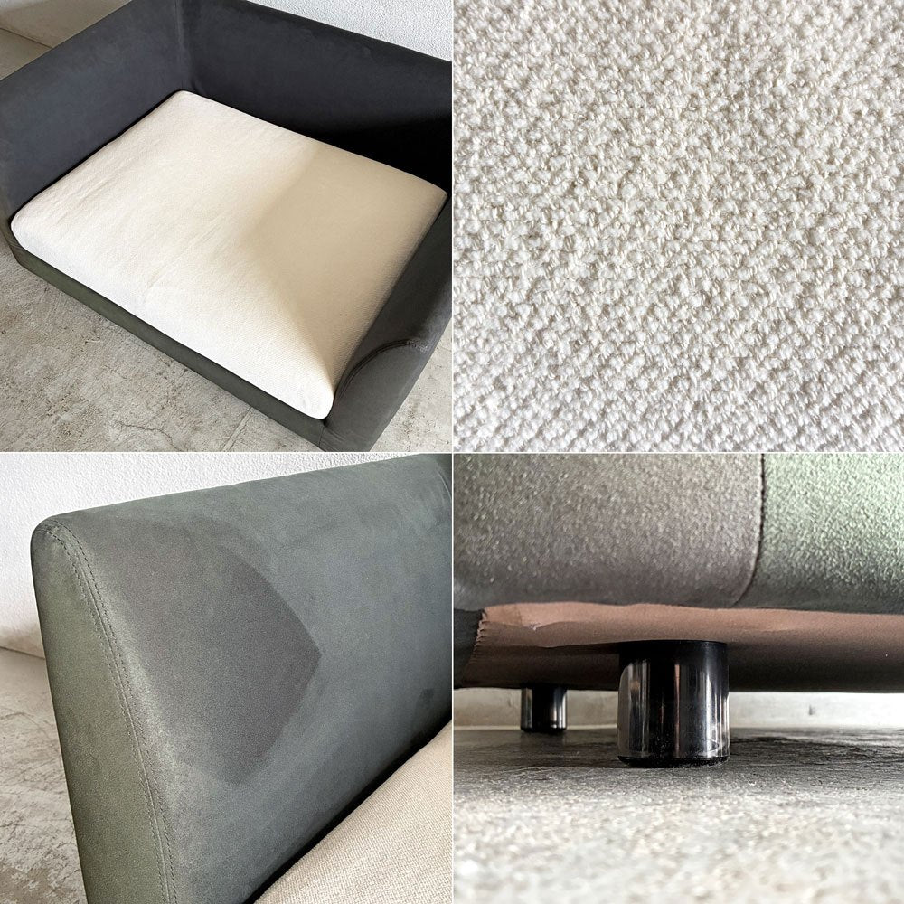 アルフレックス arflex エーソファ A SOFA 1.5人掛けソファ アームソファ W127.5cm ファブリック ダークグリーン フェザークッション付き 〓