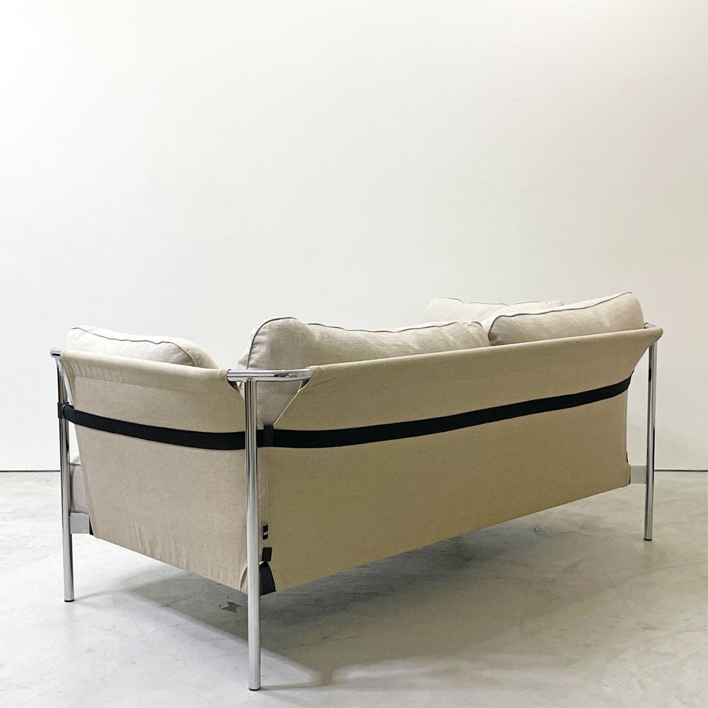 ヘイ HAY キャンソファ CAN SOFA 2シーター ソファ ロナン＆エルワン・ブルレック Ronan & Erwan Bouroullec ベージュ ファブリック クロームフレーム 北欧モダン ●