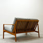 クロロス CHLOROS ケージバック Cage Back 2シーター ソファ チーク材 W131cm グレー系 ファブリック 北欧スタイル 定価￥112,200- ●