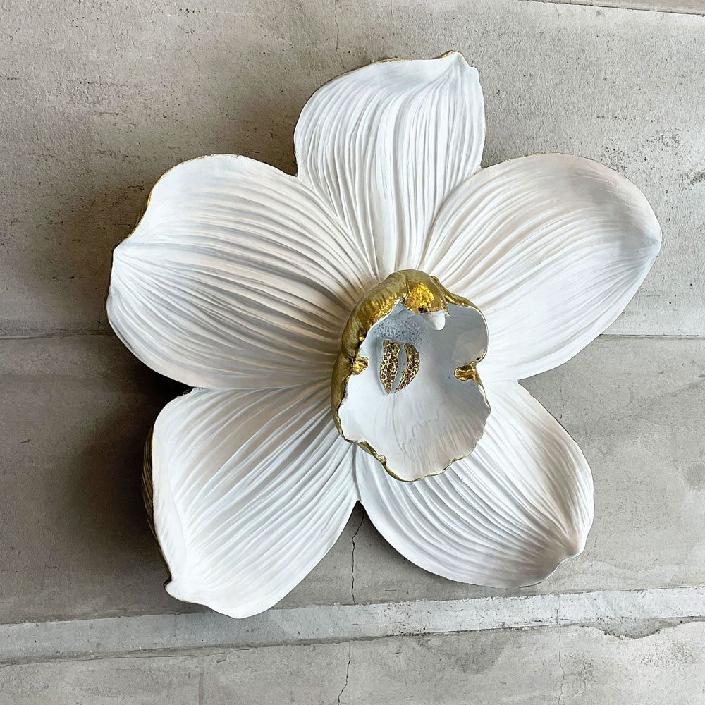 カレ KARE  ウォールデコレーション Wall Decoration オーキッドホワイト Orchid White ウォールアート 壁掛け フラワー 54cm ♪