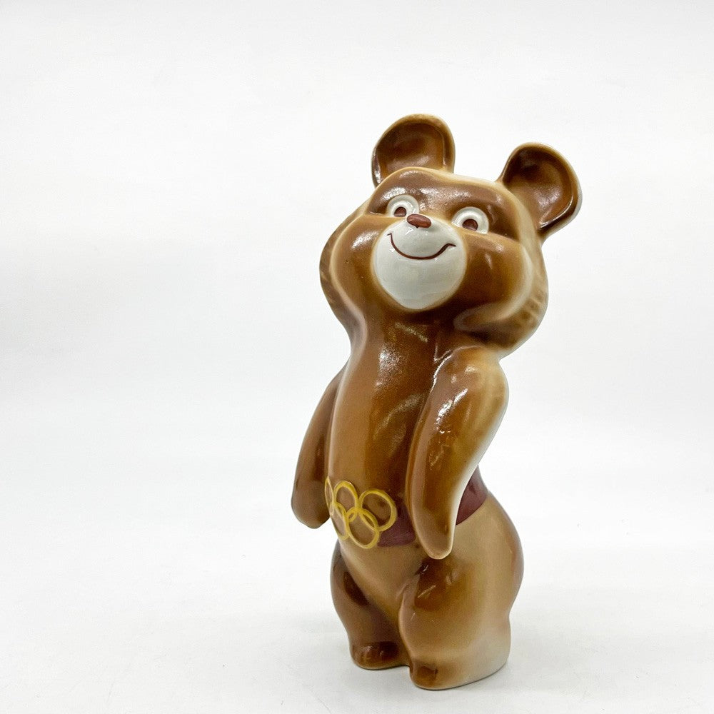 こぐまのミーシャ Misha Миша 陶製 オブジェ 置物 モスクワオリンピック マスコットキャラクター ロシア 旧ソ連 1980年 ビンテージ H20cm ●