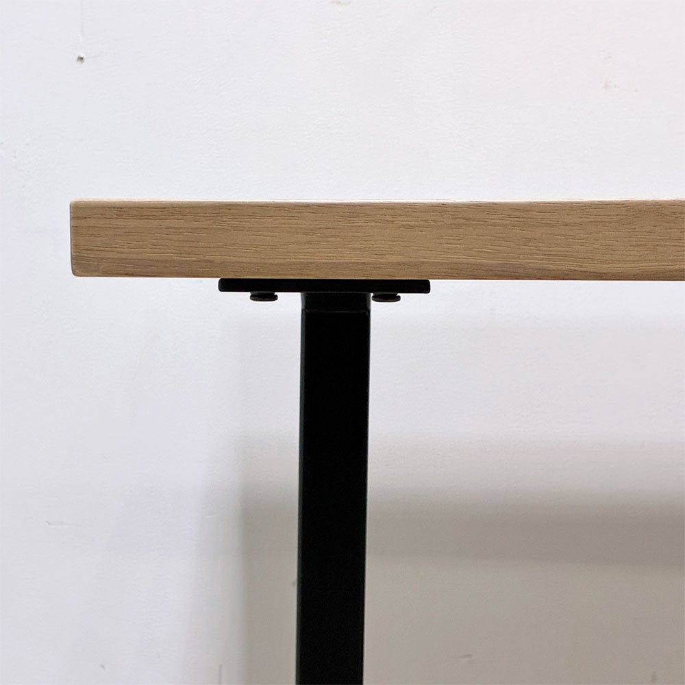 かなでもの KANADEMONO ザ・テーブル THE TABLE デスク W140xD62cm ラバーウッド Iライン脚 配線孔付き ナチュラル ブラック ●